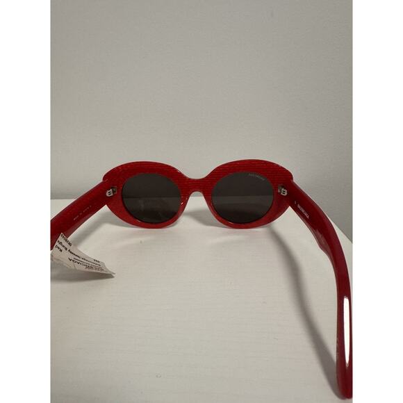 Balenciaga BB 0235S 003 0235 Rive Gauche Sunglasses Red/Grey 52mm